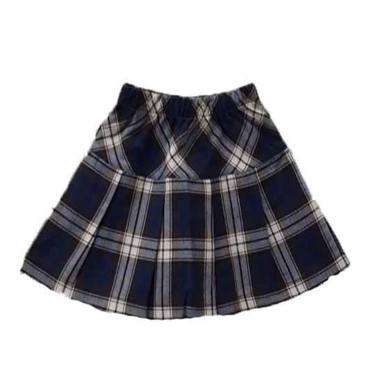 Jupe Darcy Ecossais Marine/Chocolat – Marquise de Laborde Paris