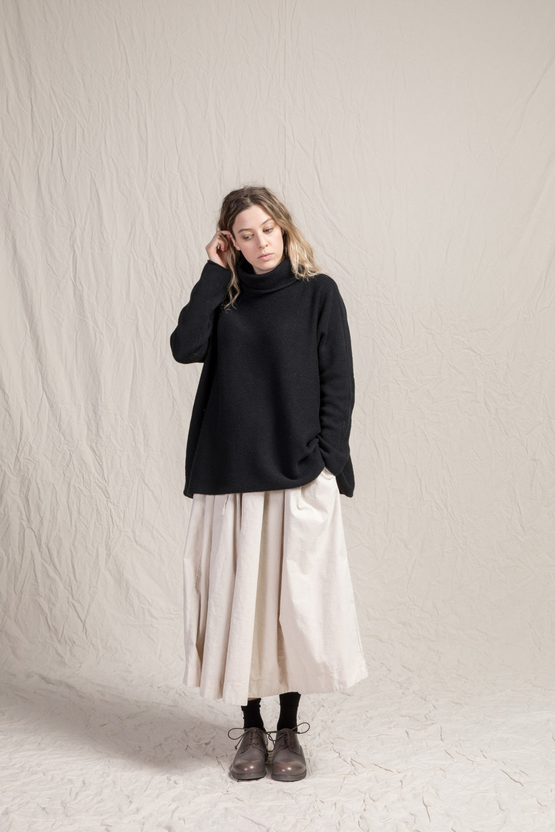 100% Cashmere Dolcevita Oversized Sweater by Album di Familgia AW2025