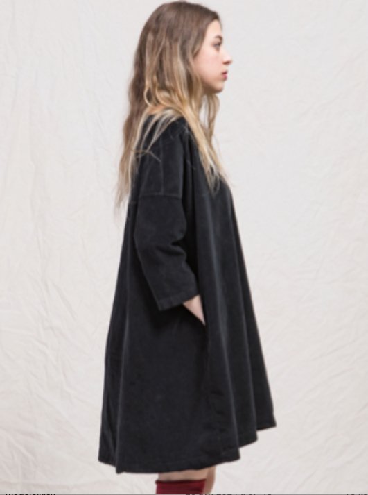 Boatneck Tunic Velvet Cotton Dress AW2024 Album di Famiglia - Marquise de Laborde Paris