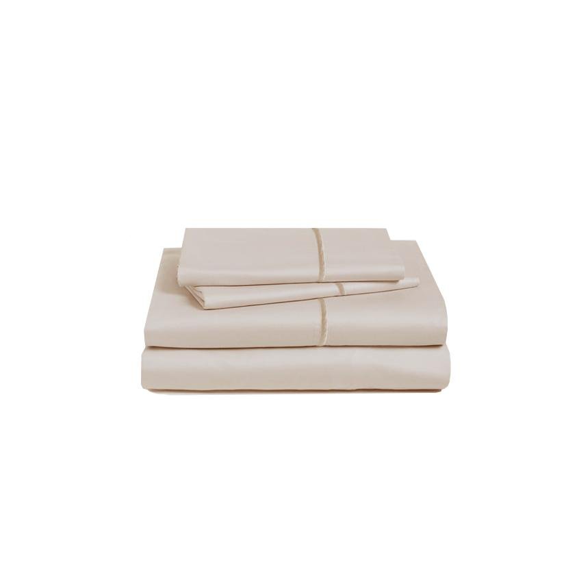 Marquise De Laborde Luxury Cotton Percale Bed Linens - Light Taupe - Marquise de Laborde 