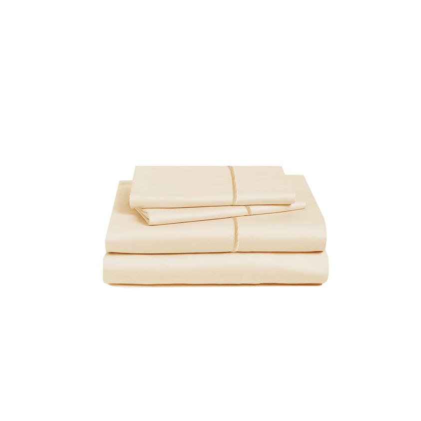 Marquise De Laborde Luxury Cotton Percale Bed Linens - Soft Gold - Marquise de Laborde 