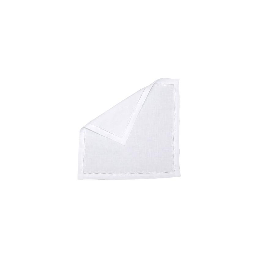 Marquise de Laborde Luxury Linen Cocktail Napkin - White - Marquise de Laborde 