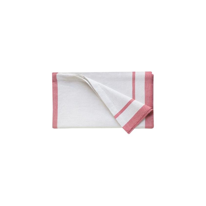 Mungo Hand Towel Natural Flax & Red Stripes - Marquise de Laborde 