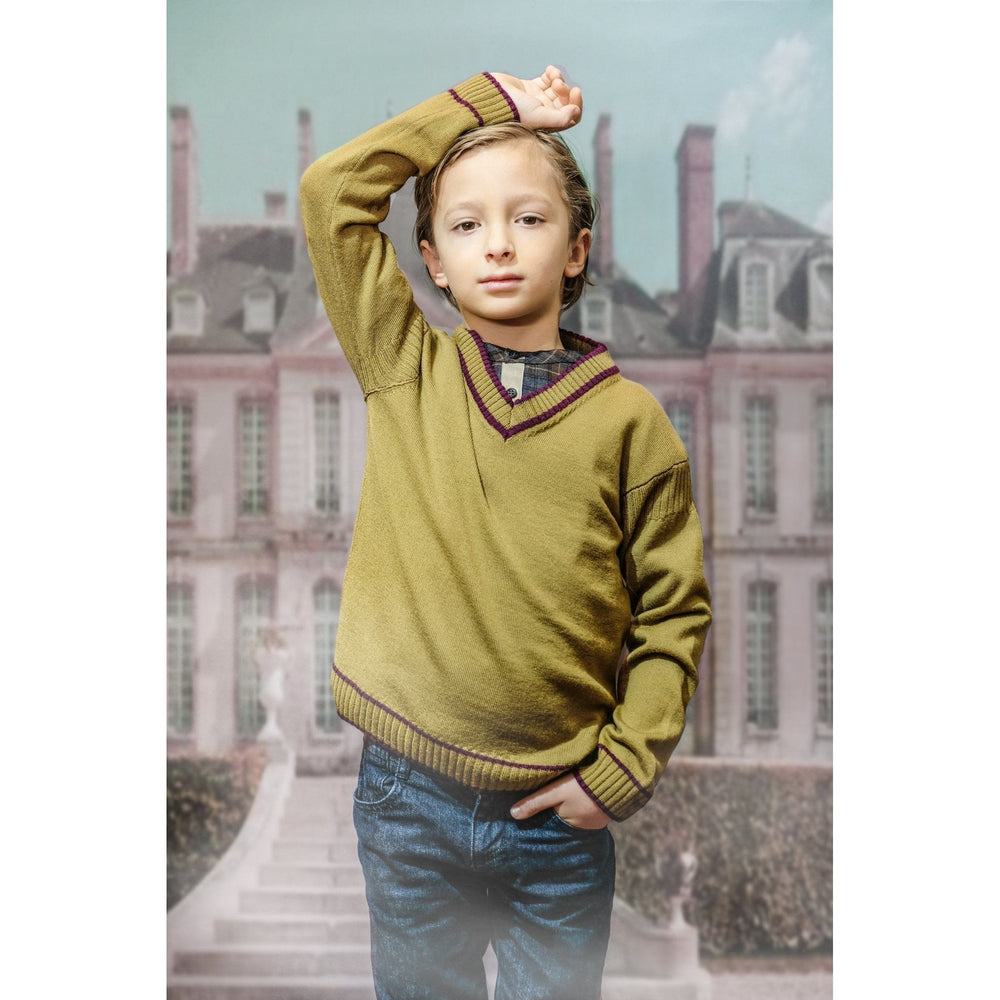 Sweater Mustard/ Deep Bordeaux Knitwear - Marquise de Laborde 