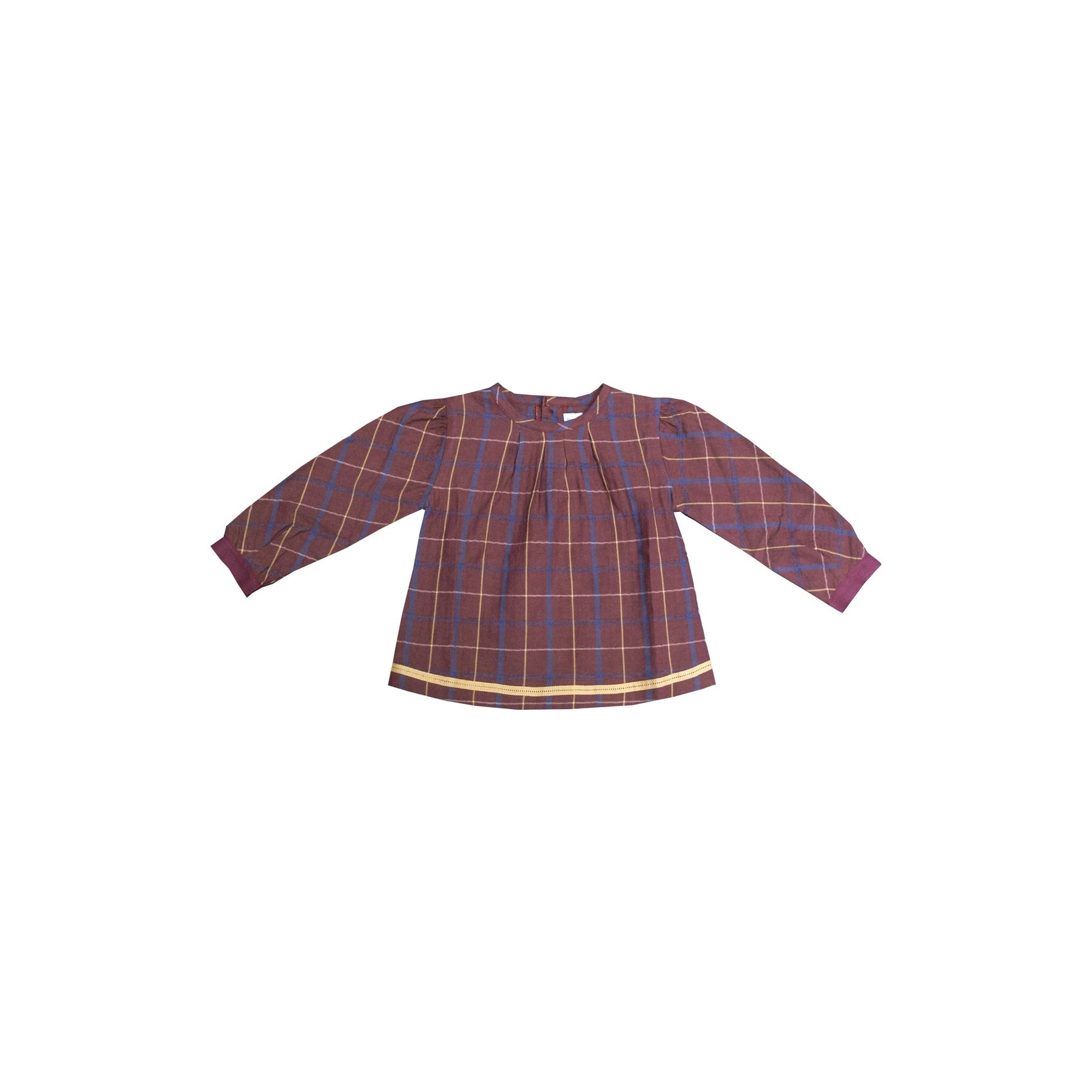 Top Rachel - Bordeaux Checks - Marquise de Laborde 