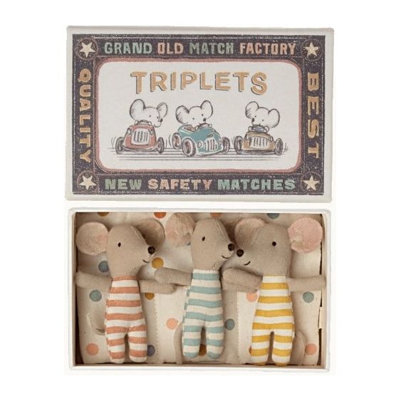 
                  
                    Triplées BB souris et Boite Triplet baby mice matchbox Maileg - Marquise de Laborde Paris
                  
                