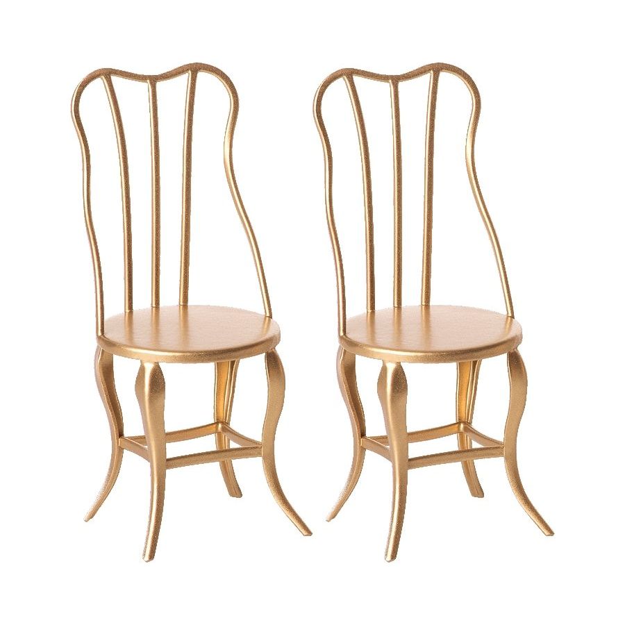 Vintage chair, Micro- Gold, 2 pack Maileg - Marquise de Laborde Paris